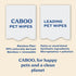 Caboo Tree Free Pet Wipes for Dogs & Cats, Natural Deodorizing Hypoallergenic Cleaning Wipes, 2 Canisters, 140 Jumbo