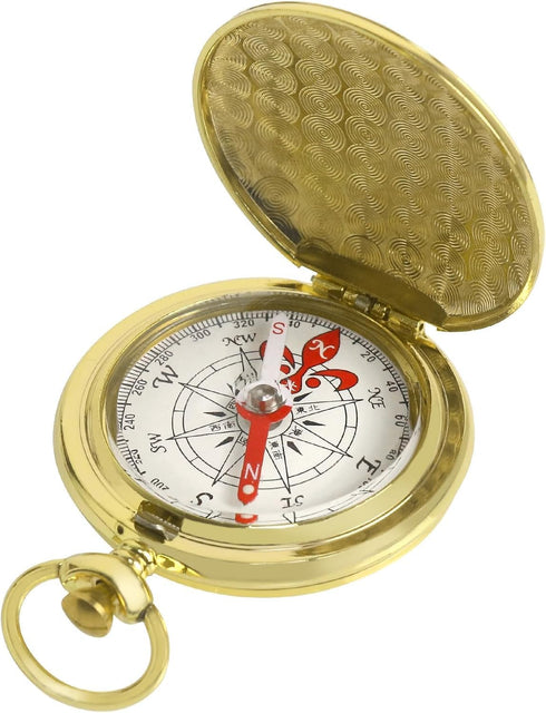 HKSWUTKW Brass Waterproof Golden Keychain Compass - Vintage Antique Design for Kids, Boy