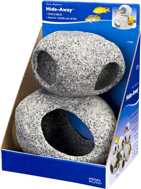 Penn-Plax Deco-Replicas Granite Aquarium Ornament & Hideaway Set, Realistic Stone for Freshwater & Saltwater