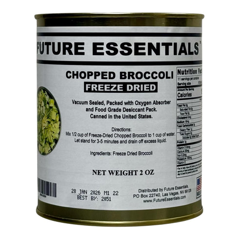 Future Essentials Canned Chopped Freeze Dried Broccoli #2.5 Size Can of Broccoli