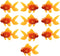 XMHF Aquarium Fish Bowl Tank Artificial Floating Plastic Yellow Red Decor, Goldfish Ornament Fish Tank Decoration, 10PCS