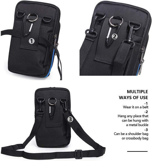 Water-Resistant Oxford Fabric Smart Phone Bag - Multifunction One Shoulder Waist Bag for Outdoor