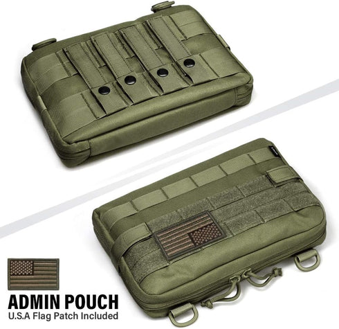 WYNEX Tactical Admin Molle Pouch, Medical EDC Utility Bag Shell Design Attachment Pouches for Hiking