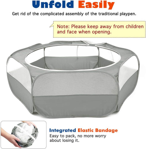 VavoPaw Small Animals Playpen, Waterproof Breathable Indoor Pet Cage Tent with Zipper Cover, Portable Outdoor Exercise