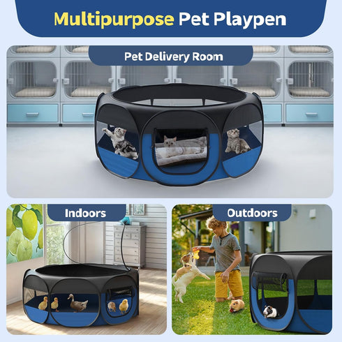 VavoPaw Small Animal Playpen, Chicken Brooder Box with Cover Top, Portable Outdoor Exercise Pet Cage Tent, Waterproof