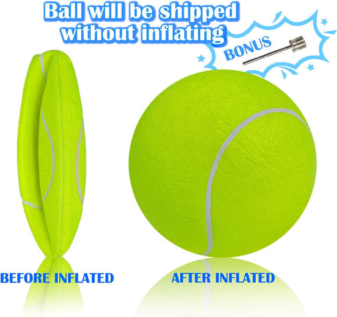 Giant 9.5" Dog Tennis Ball, Large Pet Toys for Small Medium Large Dogs with Inflating Needles