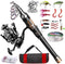 ShinePick Fishing Rod Kit, Telescopic Pole and Reel Combo with Line, Lures, Hooks, Carrier Bag for Beginners