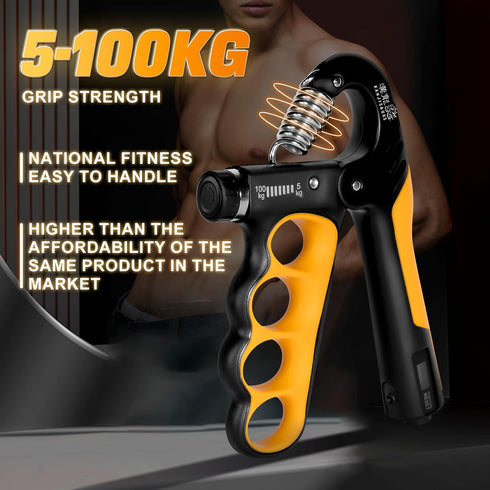 Grip Strength Trainer, Adjustable Resistance 11-220 Ibs Forearm Exerciser with Digital Counter