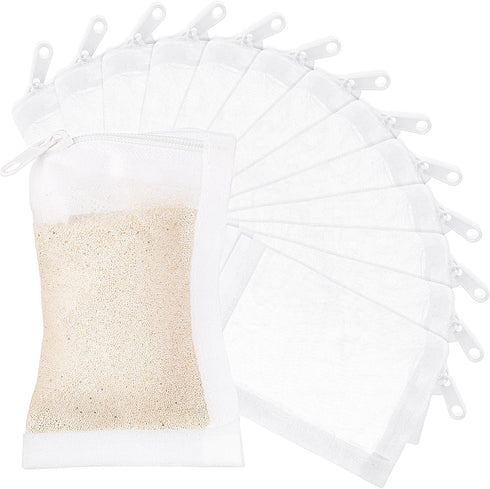 Geiserailie 15 Pieces Aquarium Filter Media Bags 150 µm Fine Mesh Reusable Bags with Zipper for Activated Carbon