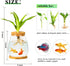 Desktop Fish Bowl, Clear Glass Small Fish Tank with Wood Lid and Bamboo Stand for Betta Fish