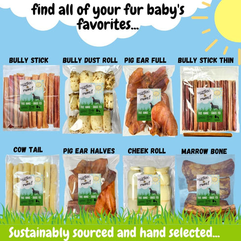BULLYSTICKS & MORE 6 Inch Bully Sticks (Regular - 16 Pack) | 100% Grass Fed Beef Chews for Medium Dogs
