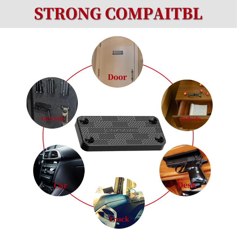 Gun Magnet Mount | 55 Lbs Rating Magnetic Gun Mount for Car, Rubber Coated Firearm Holder for Rifle, Pistol, Magazines