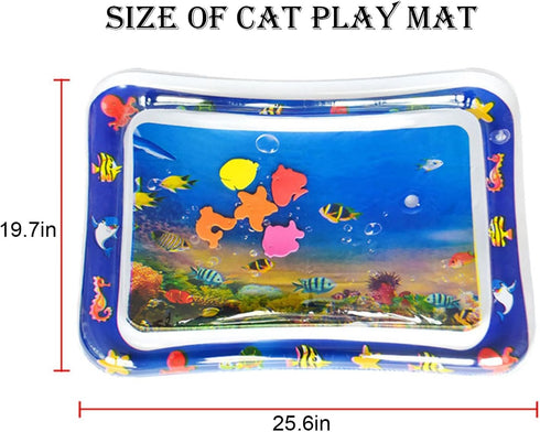 (#3) Water Play Mat for Cats, Cat Water Play Mat for Indoor Cats, Water Mat for Cats Play, Pet Water Sensory Play Mat