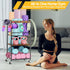 Home Gym Storage Rack - Heavy Duty Yoga Mat Holder with Hooks & Wheels for Dumbbells and Fitness Equipment