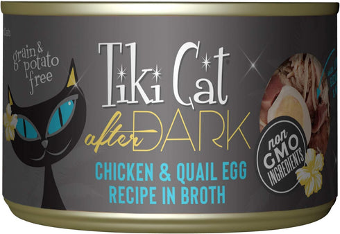 Tiki Cat After Dark, Chicken & Quail Egg, High-Protein Wet Cat Food, 5.5 oz Cans, Pack of 12