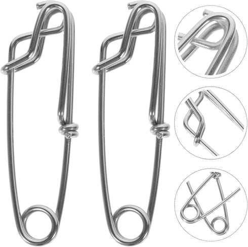 12pcs GANAZONO Stainless Steel Fishing Snap Buckle and Open Eye Connector High Strength Snap Swivel Clip for Sea