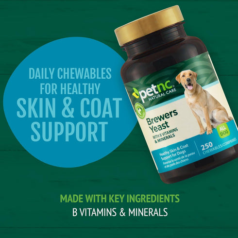 (250 10 Lbs Petnc Natural Care Brewers Yeast Dog Skin and Coat Supplement Chewables), With B Vitamins, Antioxidants