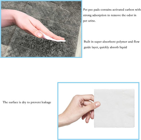 Pads,100 Chinchillas PINVNBY Rabbit Pee Pieces Disposable Cage Liners Black Carbon Super Absorbent Odor-Control,Bunny