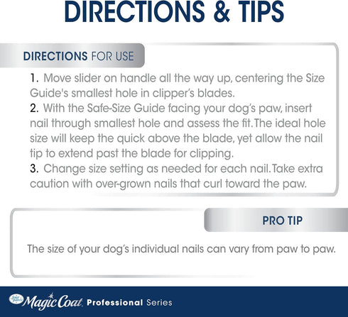 Four Paws Magic Coat Deluxe Dog Nail Clipper with Size Guide, Nail Trimmer for Dogs, Puppy Grooming Supplies