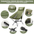 AuraroTrail 374 lb AuroraTrail High Back Folding Camping Chair with Pillow Lightweight Portable Outdoor Chair with Cup