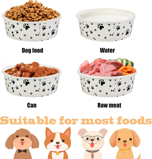 Disposable Dog Bowls - 30 Pcs 16 Ounces Paper Bowls for Pet Food and Water Serving for Small Medium Dogs and Cats