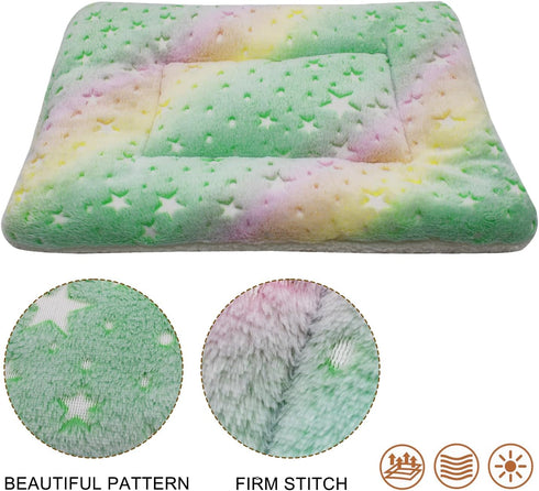 Cat Dog Bed Mat & Blanket, Reversible Pets Crate Pad Bed Mat, Ultra Soft Warm Fleece for Small Puppy Kitty, Washable
