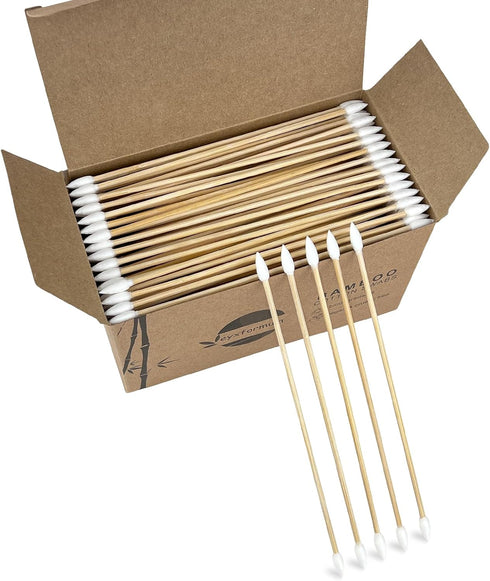 Gun Cleaning Swabs, Double Tips, 6 Inch Bamboo Sticks for Pistol, Rifle, Handgun Cleaning & Maintenance
