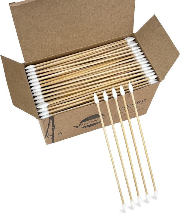 Gun Cleaning Swabs, Double Tips, 6 Inch Bamboo Sticks for Pistol, Rifle, Handgun Cleaning & Maintenance