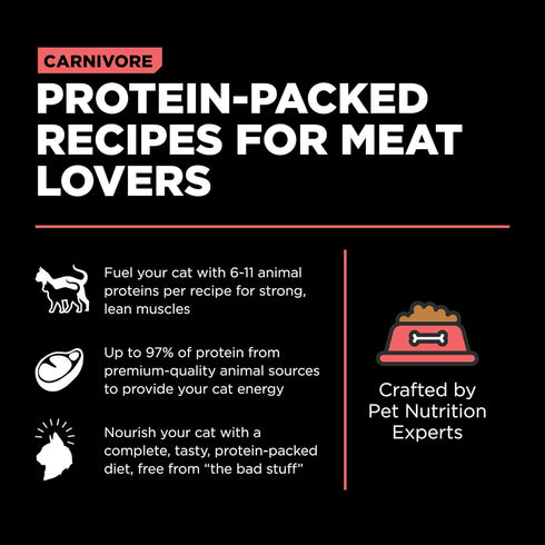 Go! Solutions Carnivore Protein Rich Dry Cat Food, Grain Free Salmon & Cod Recipe, 8lbs
