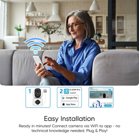 VSTARCAM 2K+2K 360 2-Way 256GB) Cameras for Home Security Indoor, Dual Cameras, Pan-Tilt, Color Night Vision, Motion