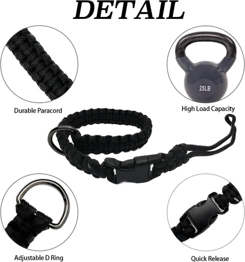 Hands Free Adjustable Wrist Strap for Dog Leash, Security Strap for Retractable Leashes, Black