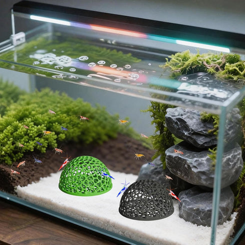Wzttdm 4 PCS Shrimp Dome Hide, Aquarium Shrimp Cave Hideout, Shrimp Hides for Aquarium Small Fish Guppy Shrimp Habitat