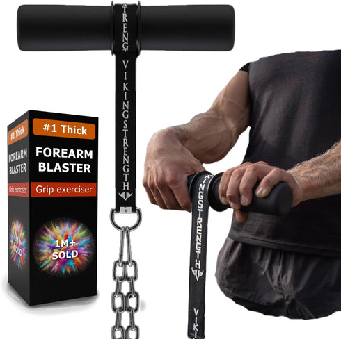 Vikingstrength Forearm Blaster - Thick Handle Forearm Strengthener Exercise Equipment for Muscle Building