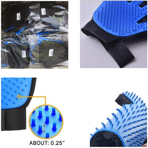 Pet Grooming Glove, Comfortable Brush Glove for Dog, Cat, Rabbit, Perfect Hair Remover for Short and Long Fur