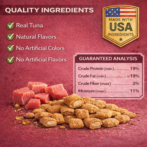 Generic 9 oz (Packaging Tuna Cat Treats Crunchy Soft Filled Bites - Training Treats for Indoor Cats Kittens - Low