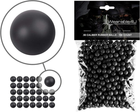 Wearable4U .43 Cal or .50 Cal or .68 Cal Rubber Balls, New Reusable Training Soft Rubber Balls for Paintball Guns