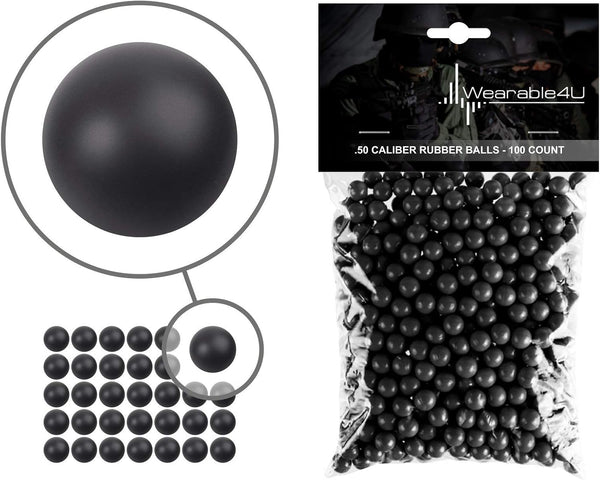 Wearable4U .43 Cal or .50 Cal or .68 Cal Rubber Balls, New Reusable Training Soft Rubber Balls for Paintball Guns