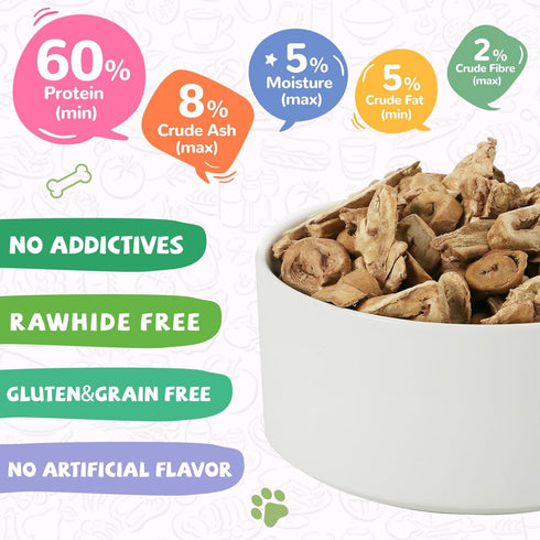 Freeze Dried Chicken Heart Pet Treats - High Protein Freeze-Dried Pet Food for Dogs, Cats, 3.2oz, Rawhide Free, Gluten