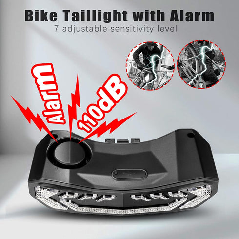 WSDCAM Smart Bike Tail Light with Turn Signals, Rechargeable Waterproof Bike Alarm Horn