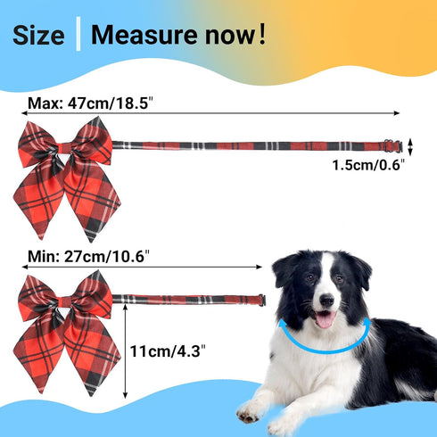 Segarty Dog Neck Bows, 30PCS Adjustable Pet Bowties Collar for Medium Large Dogs, Grooming Accessories for Christmas