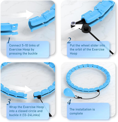 Smart Weighted Fit Hoop for Adults - 2 in 1 Infinity Fitness Hoop with Waist Trainer for Women
