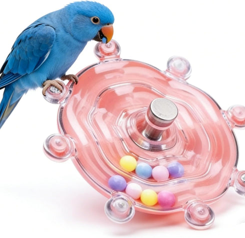Generic Parrot-Toy Interactive Spinner Rattle Bird-Toys for Parakeet-Cockatiel Bird Cage Accessory Relieves Boredom