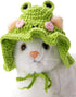 QWINEE Cartoon Design Knit Cute Dog Hat - Soft Cat Hat for Halloween Christmas Party Costume (Green and Pink, Medium)