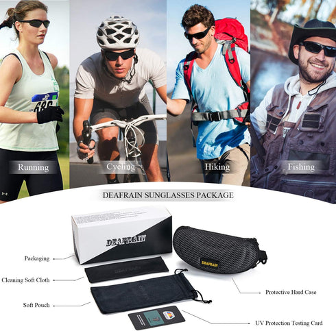 Polarized Sports Sunglasses for Men Women, Cycling Running Fishing Glasses with TR90 Unbreakable Frame