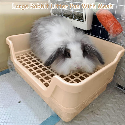 Chinchillas PINVNBY Extra Large Rabbit Litter Box Small Animal Potty Trainer Huge Bunny Litter Pan Plastic Pet Corner