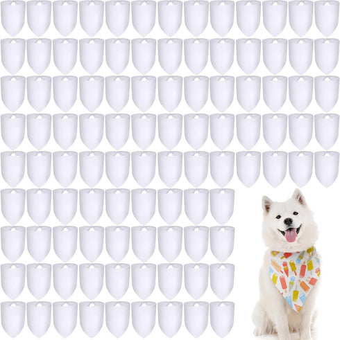 Kacctyen 100 Pcs Sublimation Blank Dog Bandanas Heat Transfer Washable Triangle Scarf