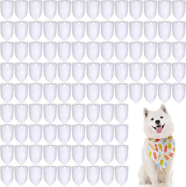 Kacctyen 100 Pcs Sublimation Blank Dog Bandanas Heat Transfer Washable Triangle Scarf