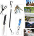 Heavy Duty Fishing Lanyard, Retractable Coiled Tether with Carabiner for Pliers, Boating, Tools