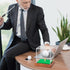 Clear Acrylic Golf Ball Display Case with Wood Base & Tee, Memorabilia Stand Cube Holder, Dust Protection Transparent