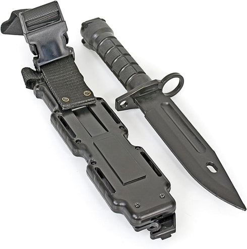 Rubber Knife Training Airsoft Dummy Plastic Dagger with Sheath for Halloween Martial Arts Cosplay